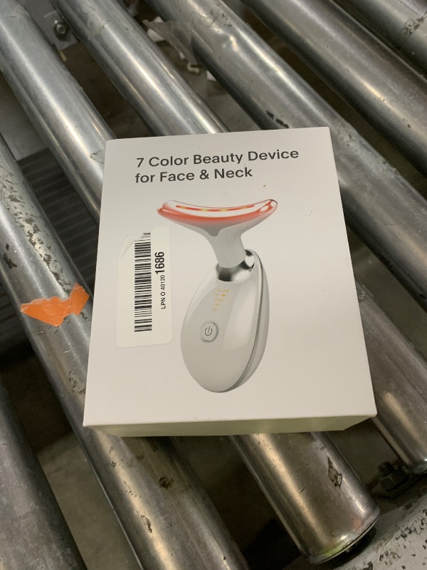 Photo 1 of ELISHINE Red Light Therapy for Face and Neck, 7 Color Beauty Face Massager Tool, Vibrating Facial Massager with Thermals for Wrinkles, Double Chin, Glossy White