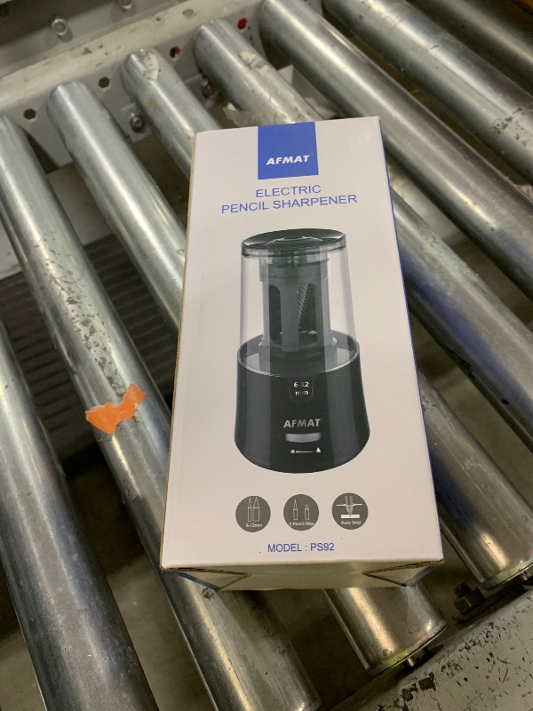 Photo 1 of AFMAT PS92 Electric Pencil Sharpener - Auto Stop, Super Sharp & Fast, Plug in Pencil Sharpener for 6-12mm No.2/Colored Pencils - Classroom/Office/Home - Black