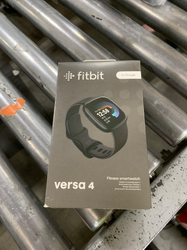 Photo 1 of Fitbit Versa 4 Fitness Smartwatch with Daily Readiness, GPS, 24/7 Heart Rate, 40+ Exercise Modes, Sleep Tracking and more, Black/Graphite, One Size (S & L Bands Included)