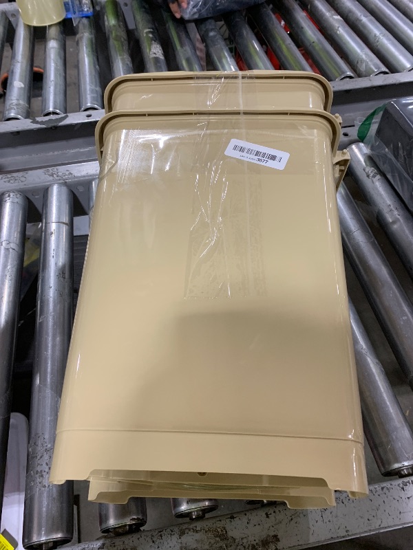 Photo 1 of Superio Slim Step On Trash Can, Beige Waste Bin with Foot Pedal Lid 26 Liter, Kitchen, Under Desk, Office, Bedroom, Bathroom (2, 4 Gallon)