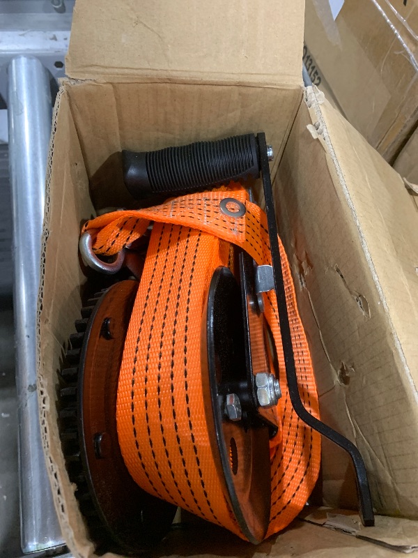 Photo 1 of METOWARE 3500LBs Boat Trailer Winch with 33 Ft(10M) Polyester Strap, Hand Winch Heavy Duty Hook 2-Way Ratchet 4:1/8:1 Gear, Portable Hand Crank Winch for Boat, Trucks, ATV, Trailer, Jet Ski
