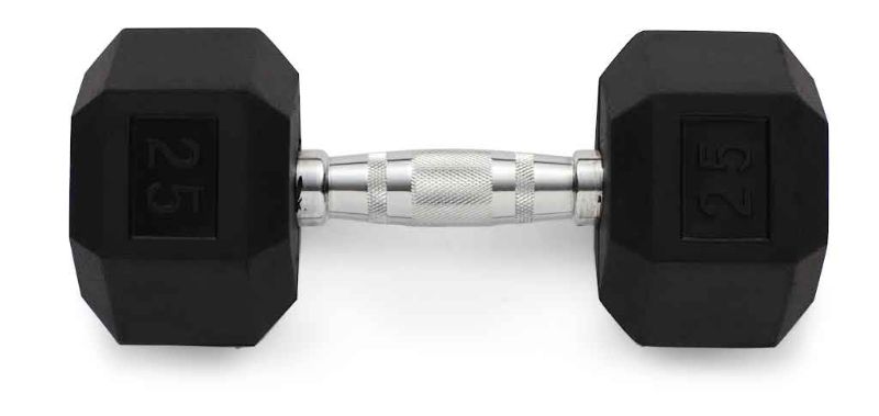 Photo 1 of Weider, 25lb Rubber Hex Dumbbell, Single
