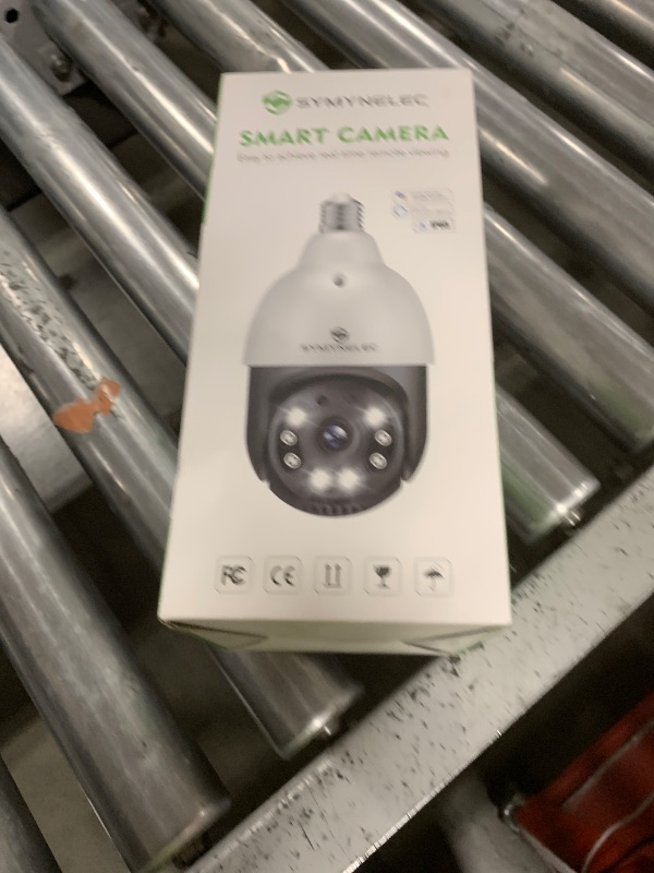 Photo 1 of SYMYNELEC 5GHz/2.4GHz Light Bulb Security Camera Outdoor Waterproof 2.5K, Dual-Band WiFi Light Socket Security Camera with AI Human Motion Detection Tracking 4MP Color Night Vision Siren Alarm Alexa