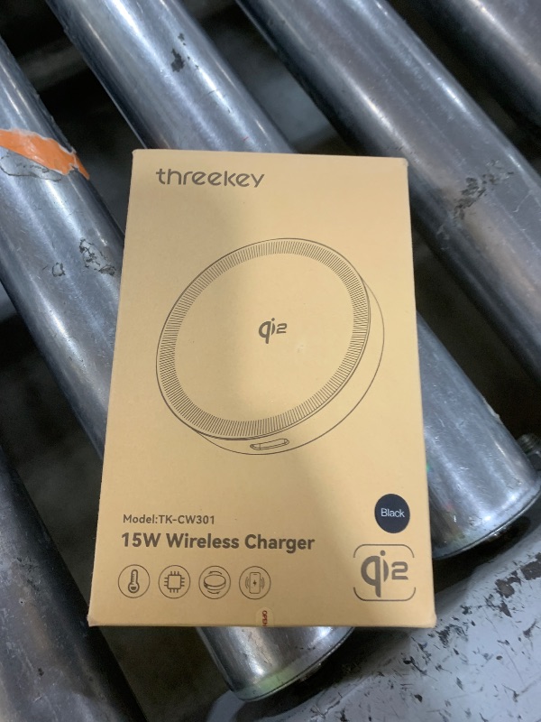 Photo 1 of THREEKEY Qi2 MagSafe Charger, Magnetic Charger for iPhone 17/16/15/14/13/12 Series & Galaxy S25 Ultra, Qi2 Wireless Charger Dual-Sided Magnets, 15W Fast Charging Pad with 5FT USB-C Cable (Black)
