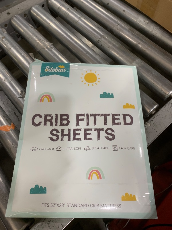 Photo 1 of Biloban Crib Sheets Fitted for Boys, 2 Pack Crib Sheet Fits for Standard Crib Mattress, Neutral Toddler Bed Sheets Girl, Grey & Navy, 52”X 28”