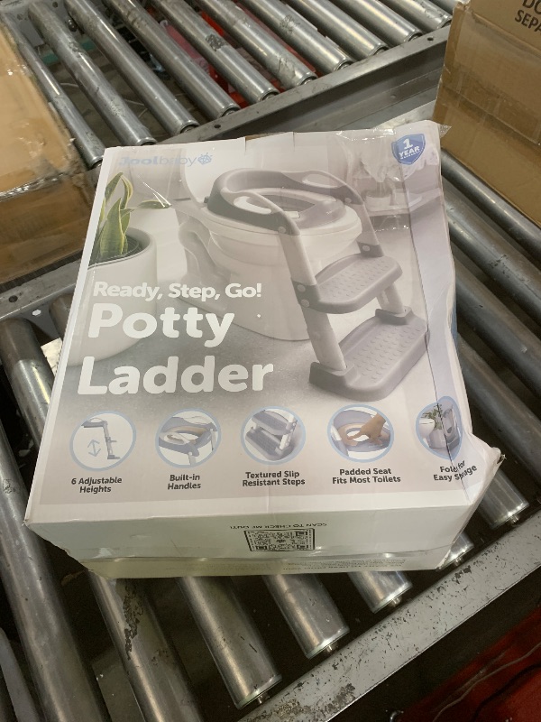 Photo 1 of Jool Baby Potty Training Seat with 2 Step Ladder for Toddlers - Soft Cushioned Seat & Splash Guard, Adjustable Height (Gray)