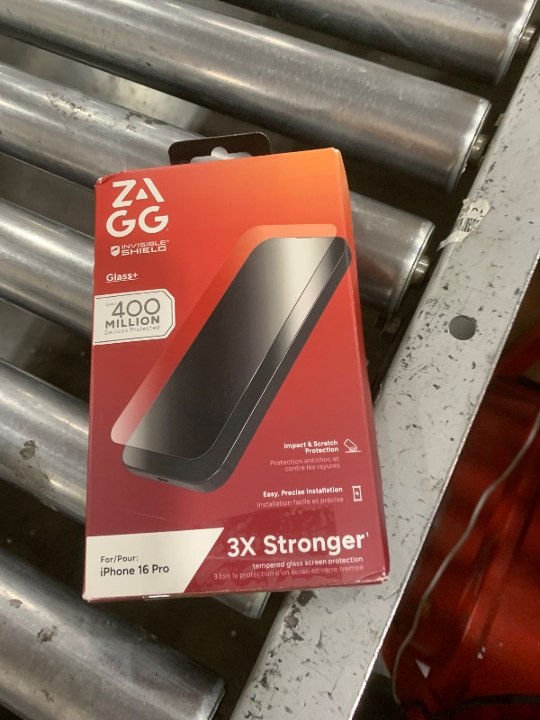 Photo 1 of ZAGG Glass+ Screen Protector for iPhone 16 Pro – 3X Stronger Tempered Glass with Reinforced Edges, Scratch & Smudge Resistant, InvisibleShield, Easy Installation