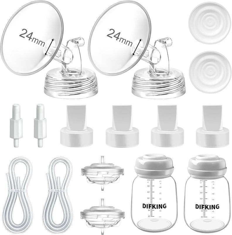 Photo 1 of Pump Parts Compatible with Spectra S2 S1 9 Plus SG for Spectra Breast Pump Parts Replacement Kit Accessory 24mm Flange Duckbill Valve Tubing Bottle Connector Backflow Protector
