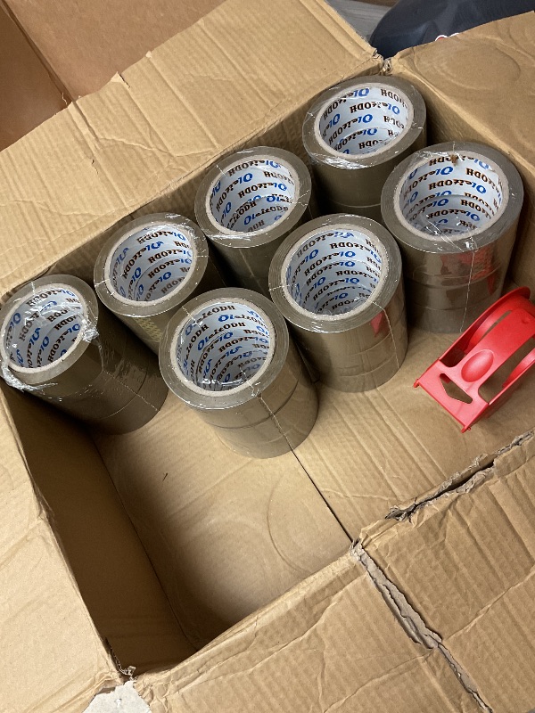 Photo 1 of 36 Rolls Brown Packing Tape with Dispenser, 1.88" X 60 yd Shipping Tape Bulk, Total 2160 yards, 2.6 mil, 3" Core, Tan Packing Tape Refills, Carton Sealing Tape for Moving Boxes, Package, Mailing