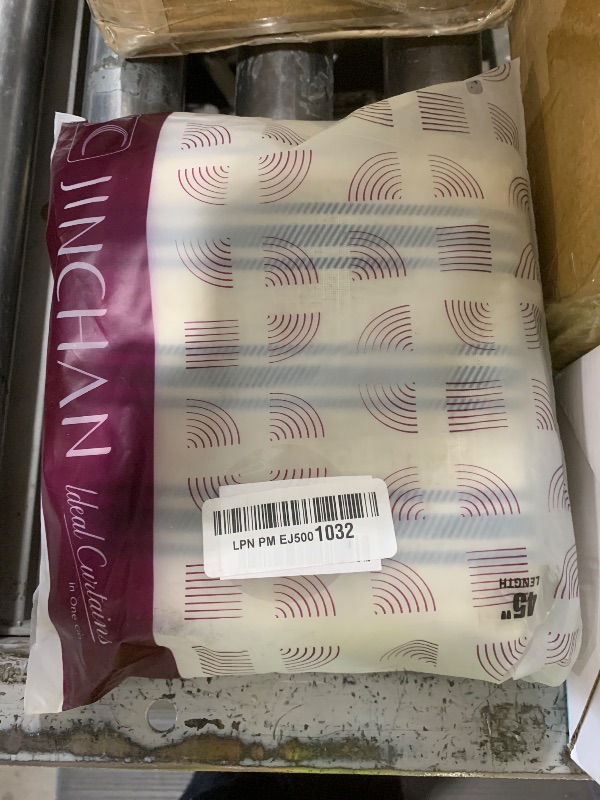 Photo 1 of jinchan Striped Linen Kitchen Curtains 45 Inch Cafe Tier Curtains Balanced Stripe Farmhouse Small Drapes for Bathroom Laundry Over Sink Half Window Light Filtering 2 Panels Blue on Linen