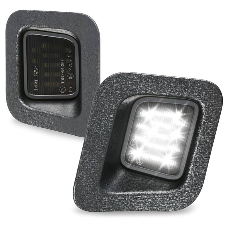 Photo 1 of Auto Dynasty License Plate Light Compatible with 2003-2013 Dodge Ram 1500 2500 3500, Pair of Full White LED License Plate Lamp Assembly, Black Housing Clear Lens
