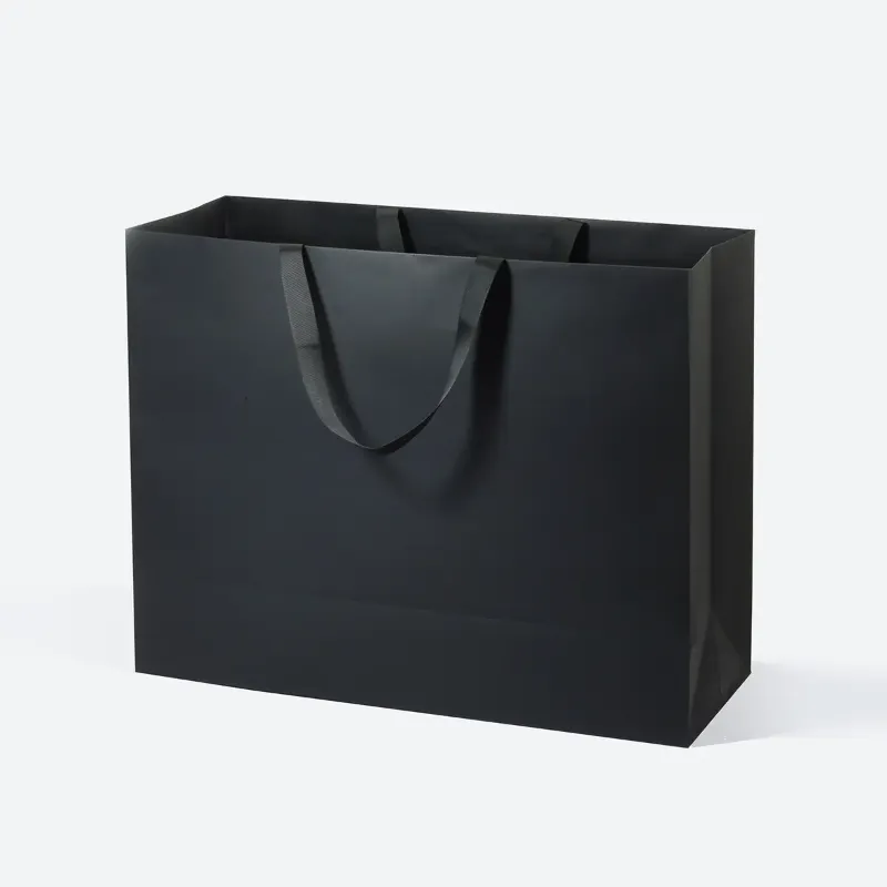 Photo 1 of Big Black Paper Gift Bag with Handle 9 Ct
