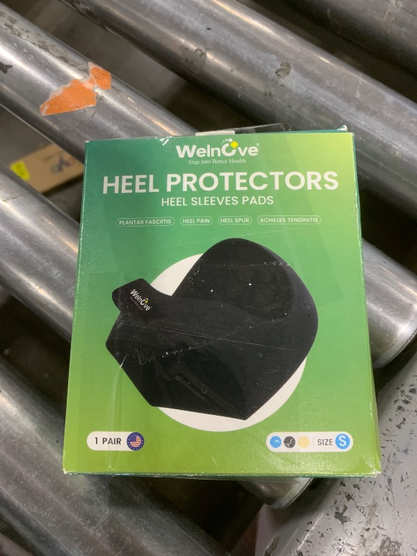 Photo 1 of Welnove Gel Heel Protector Cups, Inserts Pads for Women Men, Plantar Fasciitis, Heels Spur Pain Relief, Achilles Tendonitis Dry Cracked Heel Support Cushion Black (W 4.5-9 / M 5-8)
