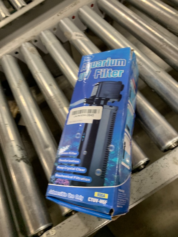 Photo 1 of TARARIUM Aquarium Filter U-V for 20-75 Gallon, 200GPH Fish Tank Filter w/ 5W U-V Light Green Clean Machine Submersible Powerful Pump Internal Filter for Turtle Tank Saltwater Freshwater Crystal Clear