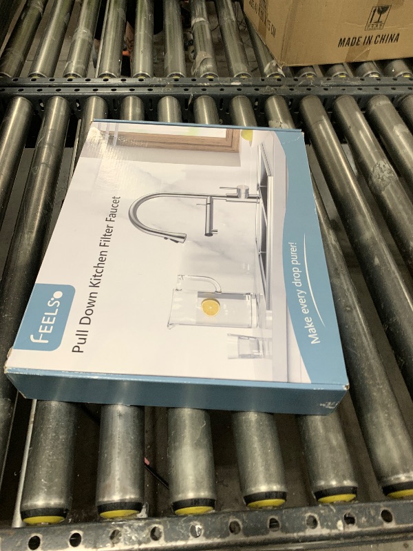 Photo 1 of FEELSO Kitchen Faucets, Upgraded Filter Water Kitchen Faucet with Pull Down Sprayer, Brushed Nickel Stainless Steel High Arc 1 Or 3 Hole Kitchen Sink Faucet for Remove Chorine, Harmful Substances