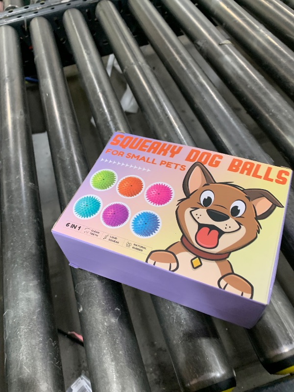 Photo 1 of 2.5" Squeaky Dog Balls for Small Medium Dogs, 6 Pack Small Dog Chew Toys with Spike, Puppy Toys for Teeth Cleaning and Training (Green 6 Pack)