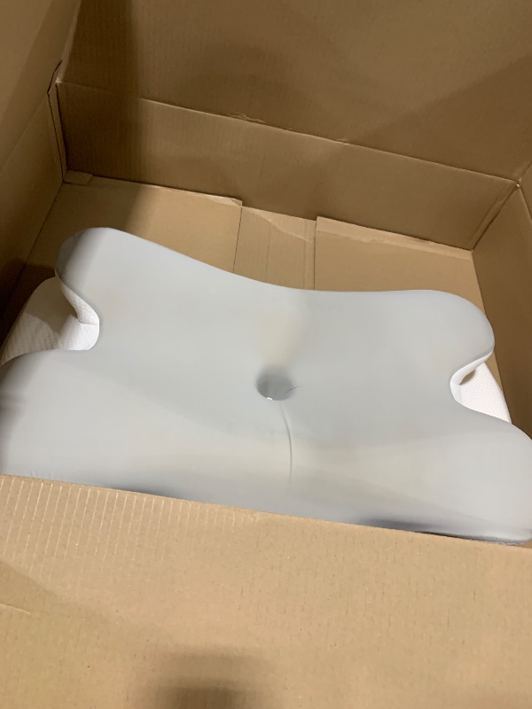 Photo 1 of Tujami Cervical Neck Pillow for Neck Shoulder Pain Relief, Soft Contour Side Sleeper Pillow of 2 Heights, Odorless Q-max Cooling Memory Foam Orthopedic Bed Pillow for Back Stomach Sleeper