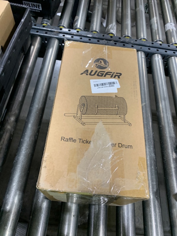 Photo 1 of AugFir Raffle Drum, Heavy Duty Raffle Ticket Spinner Cage with Wooden Silent Design Turning Handle, Thickened Raffle Ticket Box for Lottery Games, Bingo, Raffle Balls