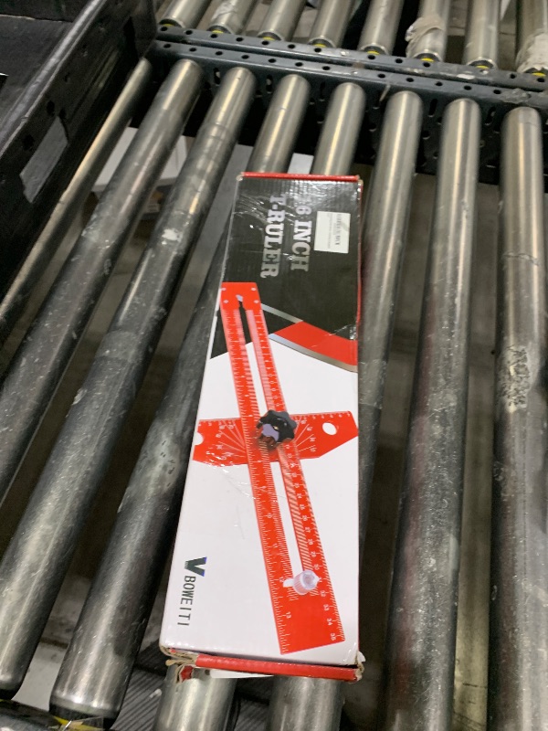 Photo 1 of Woodworking Scriber Marking Line Ruler T Type Woodworking Ruler 16 inch Layout and Measuring Tools Precision Marking T-Ruler Positioning Scribing(Red)