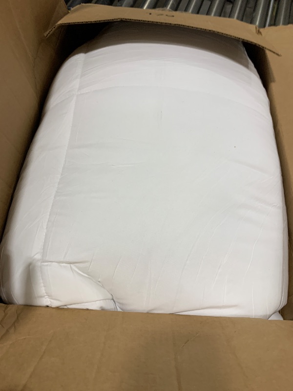 Photo 1 of Amazon Basics White Down Alternative Comforter and Duvet Insert with Corner Tabs (King, Light)