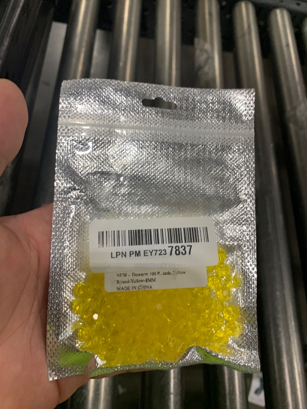 Photo 1 of Dowarm 100 Pieces 8MM Round Crystal Glass Beads for Jewelry Making, Faceted Rondelle Crystal Beads for Crafts Wine Charms Wind Chimes Suncatchers, Finding Jewelry Spacer Beads, Yellow