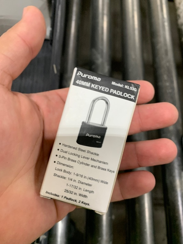 Photo 1 of Puroma Keyed Padlock with 2 Keys Alike, 1.8 Inch Locker Lock 40mm Heavy-Duty Locks for Gate Fence Hasp Cabinet Toolbox School Gym Locker (Black)