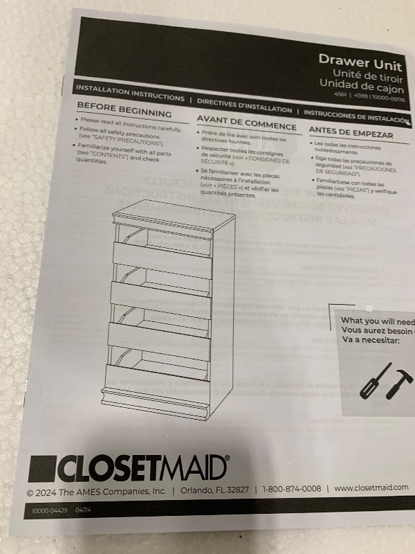 Photo 1 of ClosetMaid Modular Storage 21.38-inch W 3-Shelf 4-Drawer Tower Wood Closet System, White