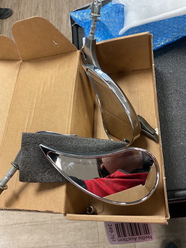 Photo 1 of Chrome Custom Flame Tear Drop Motorcycle Mirrors for Harley Davidson Sportster Street Fatboy Softail-Pair
