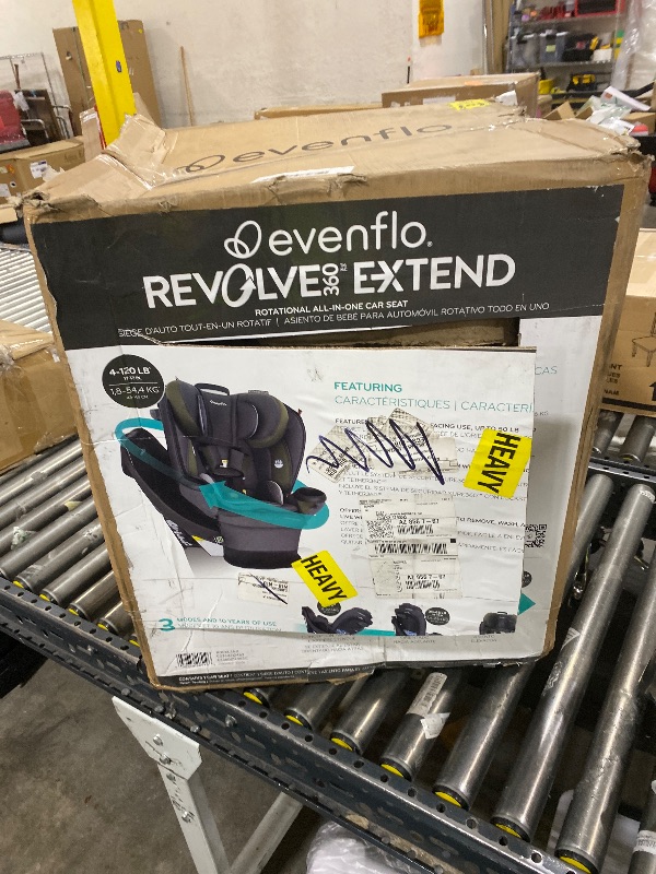 Photo 1 of Evenflo Revolve360 Extend Convertible Car Seat with 360 Degree Rotation, Extended Rear-Facing, Forward-Facing, Booster Mode, and Secure Latch Install, Rockland Green