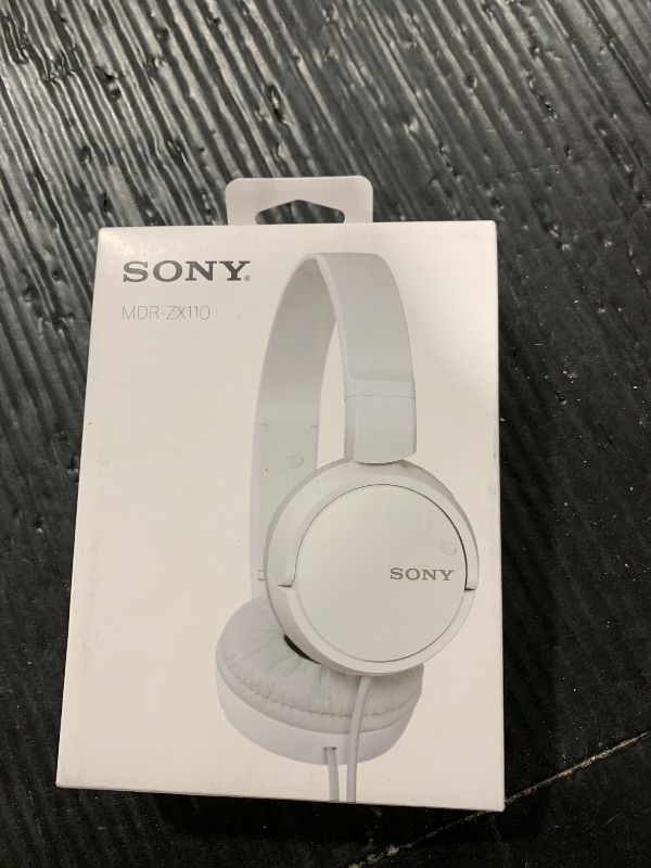 Photo 1 of Sony ZX Series Wired On-Ear Headphones, White MDR-ZX110