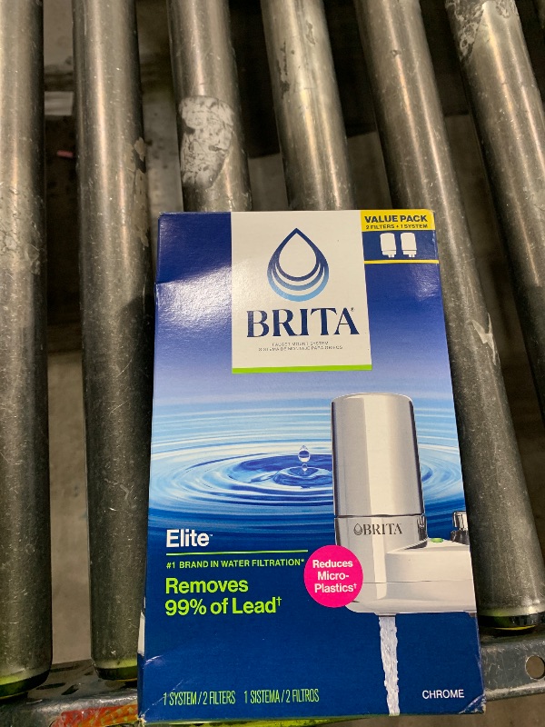 Photo 1 of Brita Faucet Mount Water Filter System, Chrome, No-Wait Filtration, Easy Install, Multi-Use Tap Water Filter for Kitchens, Bathrooms & Small Spaces