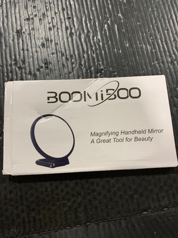 Photo 1 of BOOMIBOO 1X/10X Magnifying Handheld Mirror Double Sided, Foldable Travel Makeup Mirror, Adjustable Rotation Pedestal Hand/Hanging/Desk Vanity Mirror-Clear