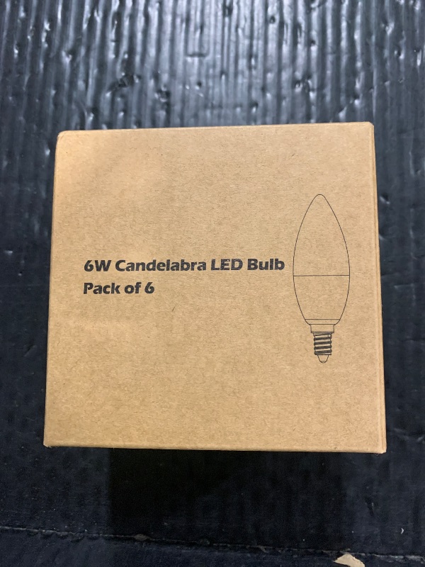 Photo 1 of MAXvolador E12 LED Candelabra Light Bulbs 60W Equivalent, Daylight White 5000K 600 Lumen Chandelier Bulb, 6W B11 Candle Base, Non-Dimmable, Pack of 6
