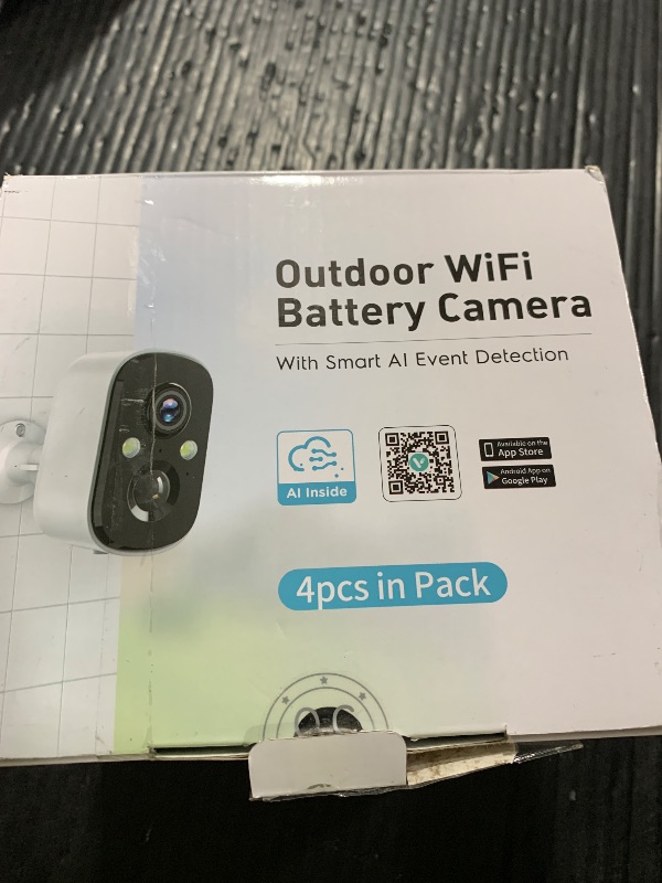 Photo 1 of Techage Security Cameras Wireless Outdoor, 2K Battery Powered WiFi Cameras for Home Security with AI Motion Detection, Color Night Vision, 2-Way Talk, IP66 Waterproof, Cloud/SD Storage 4 Pack