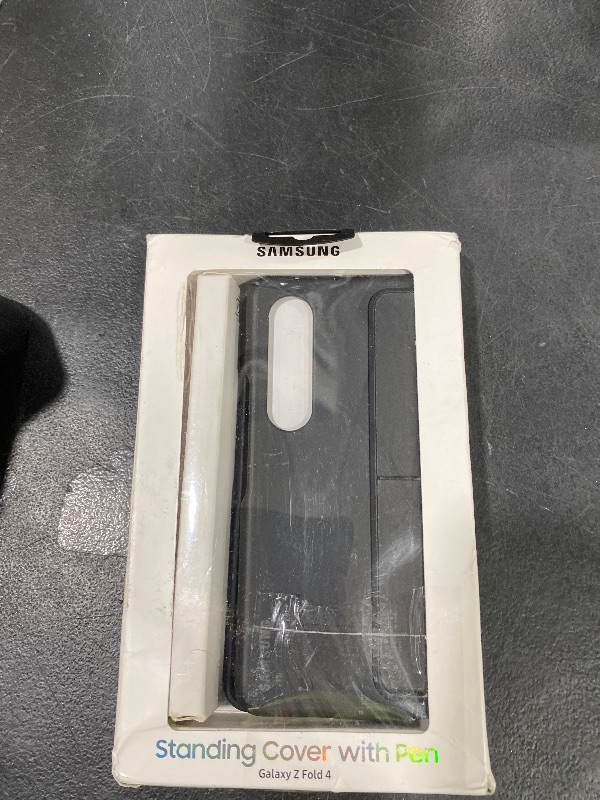 Photo 1 of SAMSUNG Galaxy Z Fold4 Standing Cover with S Pen and S Pen Holder, Protective Phone Case with Kickstand for Hands Free Viewing, US Version, Black