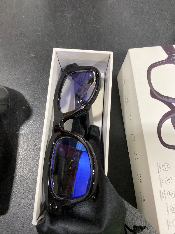 Photo 1 of QxzPower 1080P HD AI Smart Camera Glasses, 8MP Camera Bluetooth 5.4 Recording Glasses, Dual Mic ENC Noise Reduction, Blue Light Filtering Lenses, Video Glasses with Men and Women, M01Pro White