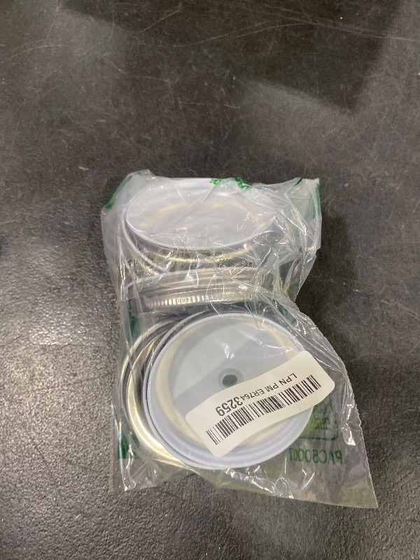Photo 1 of Mudder 8 Pieces Metal Regular Mouth Mason Canning Jar Lids with Straw Hole Leak Proof Reusable Jar, 2.7 Inch (Silver)