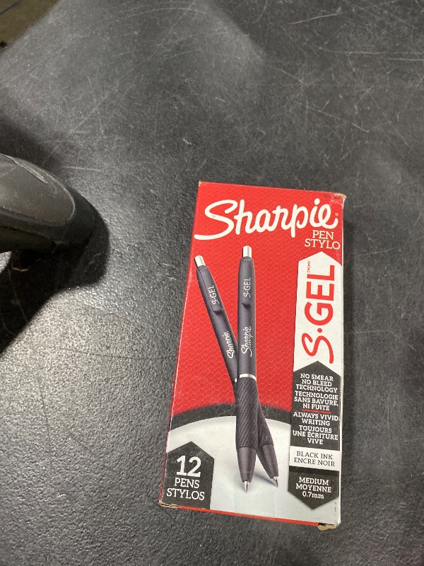 Photo 1 of Sharpie S-Gel Gel Pens, Black Barrel, Medium Point (0.7mm), Black Gel Ink Pens, 12 Count - Home, Office, School, Journaling, Writing, Note-Taking, Teacher Supplies