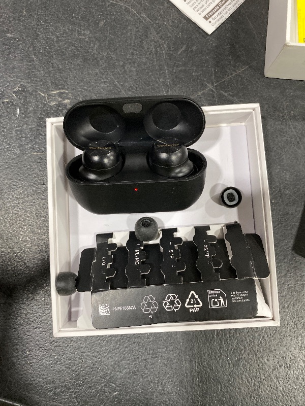 Photo 1 of Technics Reference Class Hi-Fi Wireless Earbuds, Dolby Atmos with Head Tracking, Adaptive Noise Cancelling, 3 Device Multipoint, 10-hr Battery, Wireless Charging, Improved Fit - EAH-AZ100-K (Black)