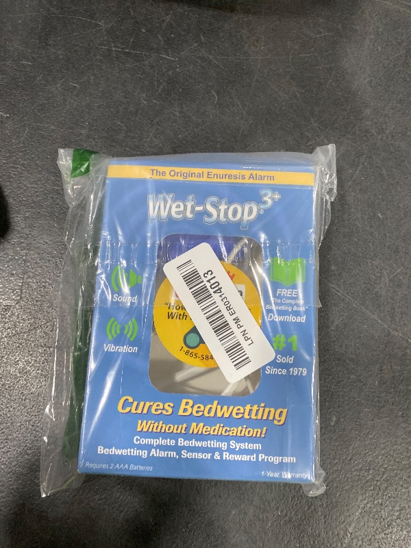 Photo 1 of Wet-Stop 3 Blue Bedwetting Enuresis Alarm with Loud Sound and Strong Vibration for Boys or Girls, Proven Solution for Bedwetters