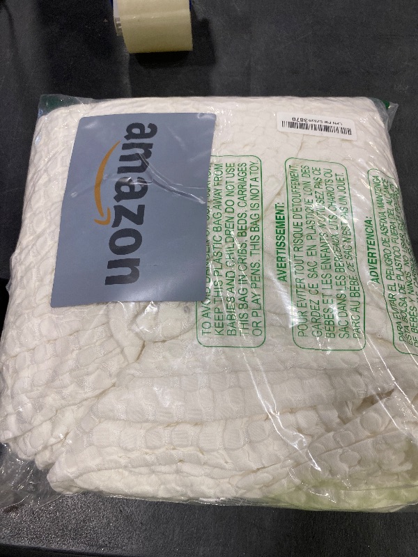 Photo 1 of Bedsure Cooling Cotton Waffle Queen Size Blanket - Lightweight Breathable Summer Soft Blanket of Rayon Derived from Bamboo for Hot Sleepers, Luxury Throws for Bed, Couch and Sofa, Ivory, 90x90 Inches