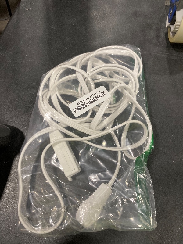 Photo 1 of 3-Outlet Flat Extension Cord 50 FT, 16 Gauge Extension Cord, Flat Plug, Multi Outlet, 3 Prong Angled Plug, SPT-3 Power Strip Indoor Extension Cable, ETL Listed, White