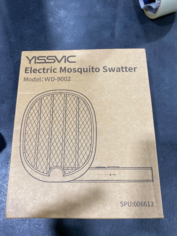 Photo 1 of YISSVIC Electric Fly Swatter Foldable Bug Zapper Racket 2 in 1 Mosquito Killer with Purple Attractant Light Rechargeable 1800mAh for Indoor Home Backyard Patio Camping