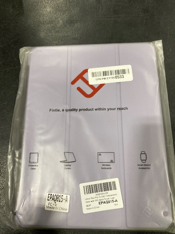 Photo 1 of Fintie  Slim Case for iPad Pro 11-inch (4th / 3rd Generation) 2022/2021 - [Built-in Pencil Holder] Shockproof Cover w/Clear Transparent Back Shell, Also Fit iPad Pro 11" 2nd Gen, Lilac Purple