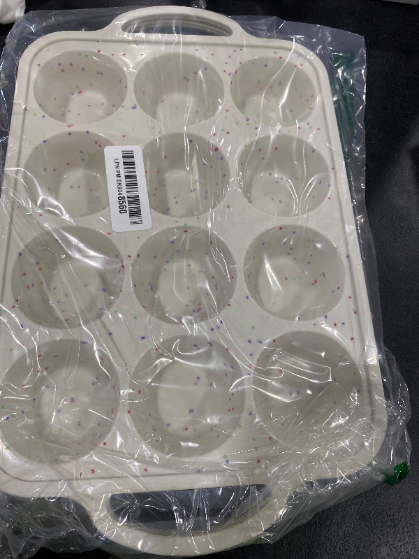 Photo 1 of 2Pack Silicone Muffin Pan for Baking with Metal Reinforced Frame, 12 Cup Regular Size Cupcake Pan, BPA Free Silicone Muffin Tray, Cupcake Baking Pan Molds for Oven Dishwasher Safe