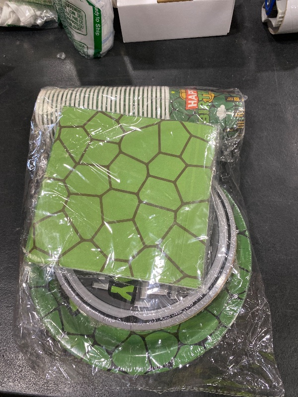 Photo 1 of 120pcs Turtle Party Decorations Plates Napkins Disposable Paper Cups Tableware Set Cartoon Birthday Party Supplies for Boys Girls Birthday Decor 30 Guests