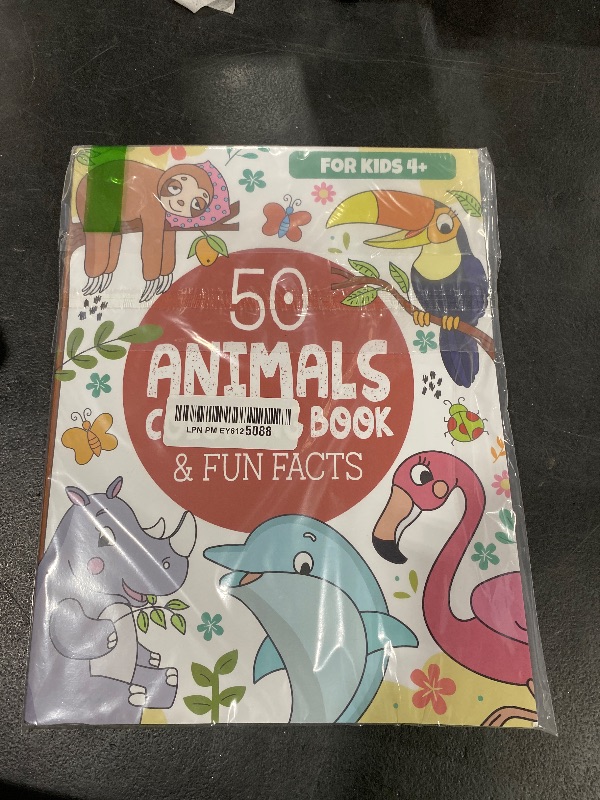 Photo 1 of 50 Animals Coloring Book & Fun Facts for Kids: Discover a Colorful World of Amazing Animals (Educational Coloring Books for Kids by Frolic Fox)