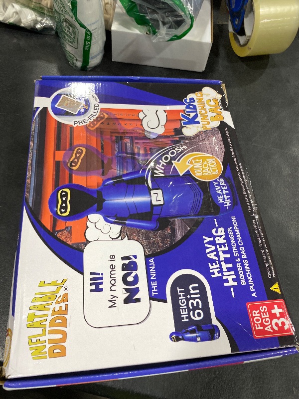 Photo 1 of INFLATABLE DUDES Ninja Toy 63 Inches -Kids Punching Bag | Already Filled with Sand| Bop Bag | Inflatable Bopper | Boxing | Ninja Birthday Party | Punching Bag for Kids- (Heavy Hitters Nobi)