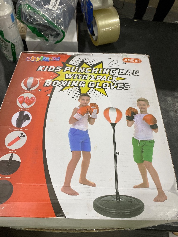 Photo 1 of ShyLizard Kids Punching Bag Set with 2 Boxing Gloves, Adjustable Stand, Gifts for Boys & Girls Aged 5-10
