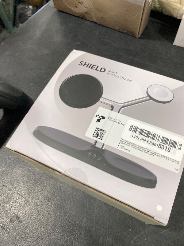 Photo 1 of 3-in-1 Wireless Charging Station for Apple Devices - Fast Charging Station for iPhone and Watch with MagSafe, Stable Charger Stand for iPhone 12-15 & iPhone 16 & iWatch & AirPods, Adapter Not Included